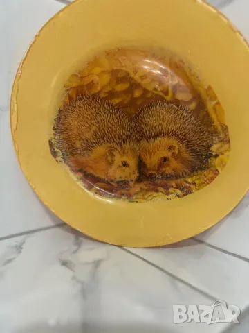 Чиния декупаж в топъл цвят Германия, снимка 10 - Антикварни и старинни предмети - 48587221