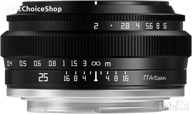 Ръчен обектив за фотоапарат TTArtisan 25mm F2.0 APS-C, снимка 7 - Обективи и филтри - 53448081