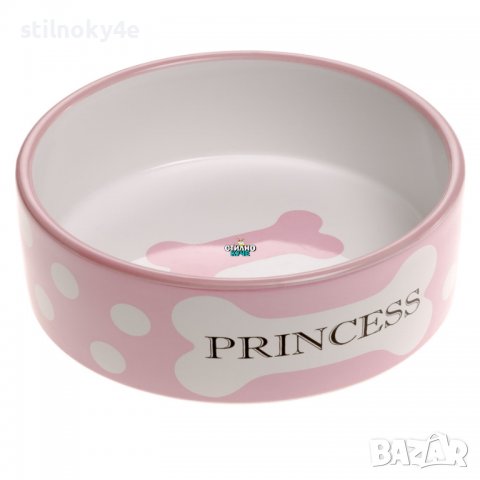 Керамична купа за домашен любимец с надпис "PRINCESS" Керамични купи за куче/коте "ПРИНЦЕСА"