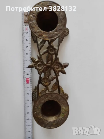 стар метален свещник, снимка 2 - Други ценни предмети - 51053738