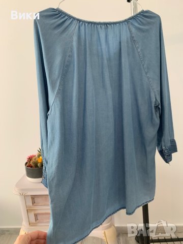 Дънкова блуза в размер L, снимка 10 - Блузи с дълъг ръкав и пуловери - 44175192