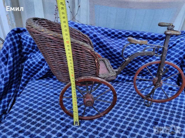 Антикварен велосипед рикша за кукли, снимка 8 - Колекции - 39105733