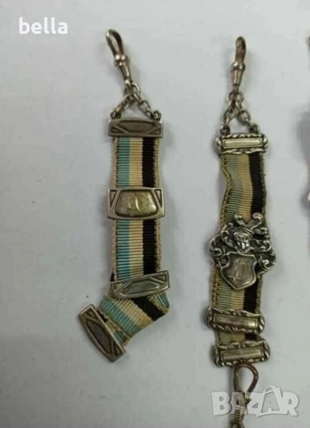 Лот от 7 автентични немски студентски ленти (Bierzipfel) със сребро, снимка 2 - Антикварни и старинни предмети - 53836083