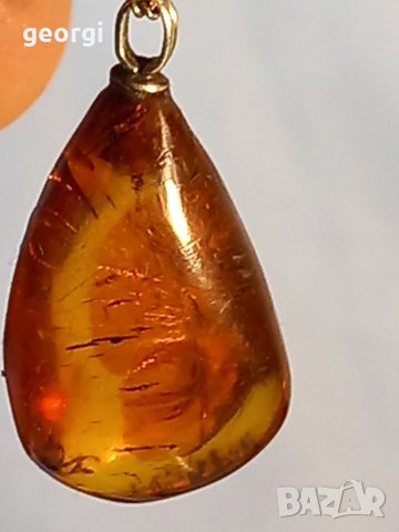 Колие с кехлибарената висулка , снимка 9 - Колиета, медальони, синджири - 39120312