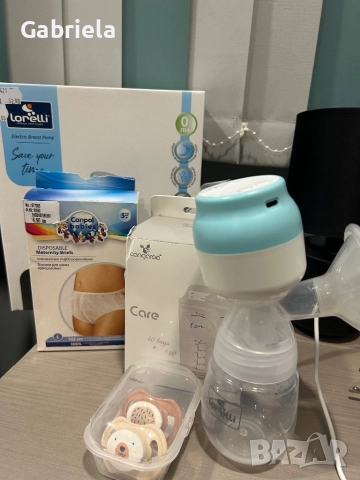 Продавам помпа за кърма+ принадлежности за кърмене и раждане