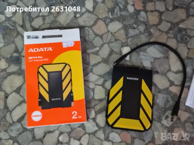  Външен хард диск ADATA Durable HD710 Pro 1TB, 2.5″, USB 3.1, жълт