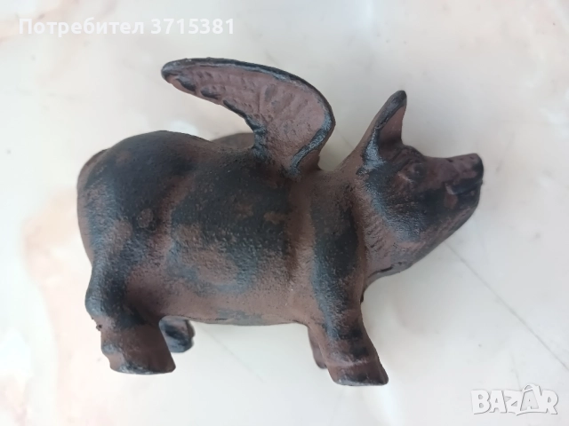Чугунена фигура - прасе, снимка 6 - Колекции - 51945037