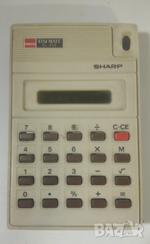 Калкулатор Sharp Elsimate EL-206 с дефектен екран, но с кутия и упътване, снимка 6 - Антикварни и старинни предмети - 51802557