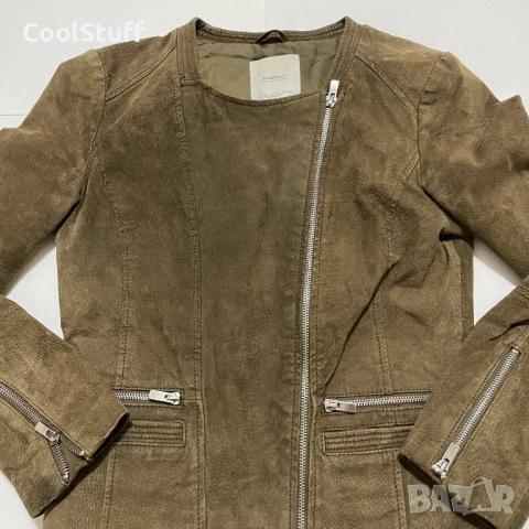 Дамско Кожено Яке Mango Genuine Leather Размер XS, снимка 2 - Якета - 52697157