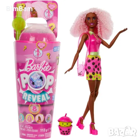 Оригинална ароматизирана кукла в чаша Barbie® Pop Reveal™ Berry Bubble Tea Series
