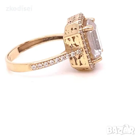 Златен дамски пръстен 3,32гр. 14кр.проба:585 размер:50 модел:29917-1, снимка 2 - Пръстени - 49383394