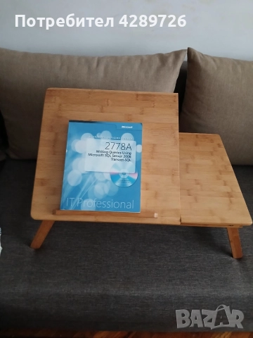 Бамбукова масичка за лаптоп/хранене в леглото , снимка 3 - Маси - 52824468