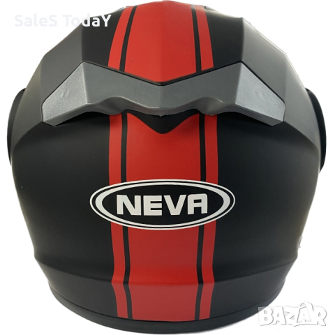 Мото каска, с въздушни отвори,Черно и червена стрела, гланц, снимка 3 - Аксесоари и консумативи - 44681704