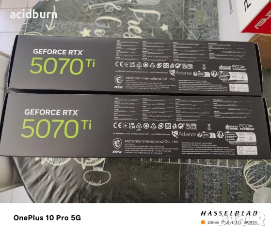 Продавам Чисто нова видео карти MSI RtX 5070 ti 16g Shadow 3x OC, снимка 2 - Видеокарти - 56123732