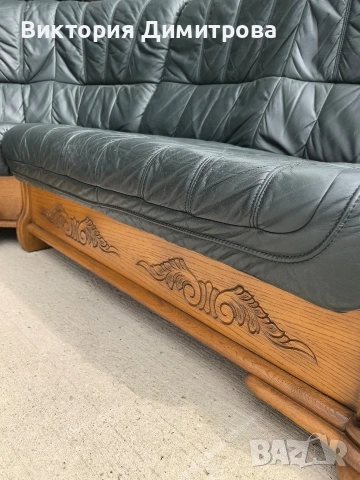 Ъглов диван - Естествена кожа , снимка 4 - Дивани и мека мебел - 53851796