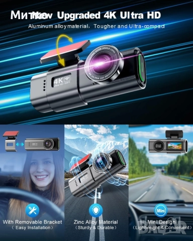 Видеорегистратор Zhiroad Q20S 4K WiFi Dash Cam 64GB SD, снимка 4 - Камери - 52811456