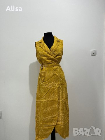 Жълта дамска рокля