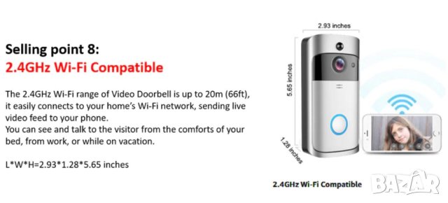 166° Смарт Видеодомофон Двупосочен Интерком Злектронен Звънец WiFi Видео Домофон PIR Сензор Движение, снимка 13 - Комплекти за видеонаблюдение - 41321198