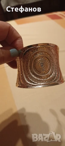 Широка дамска гривна метал антично сребро, снимка 5 - Други - 50647134