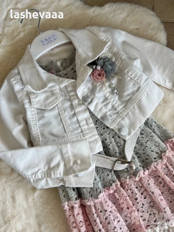 Детски рокли с дънкови якета, снимка 2 - Детски рокли и поли - 51117826