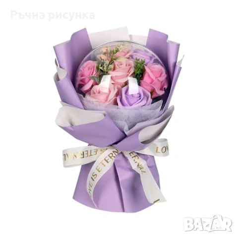 Букети със сфера или кутия колие истинска речна перла и декорация сапунени цветя в кутия , снимка 10 - Декорация за дома - 48387274