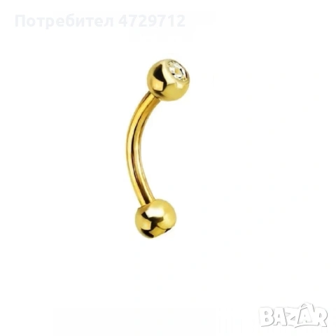 Обици за веждата имитация на злато с цирконий, снимка 11 - Друго оборудване - 53398713