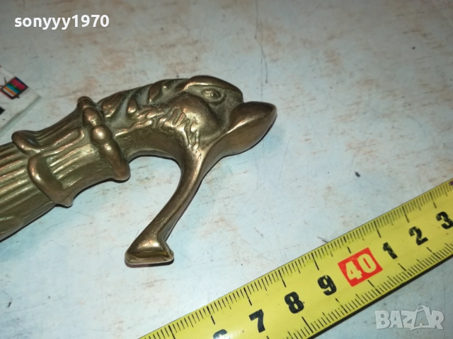 МАСИВЕН НОЖ ОТ ФРАНЦИЯ-МЕД/МЕСИНГ 0510251759, снимка 6 - Антикварни и старинни предмети - 51953526