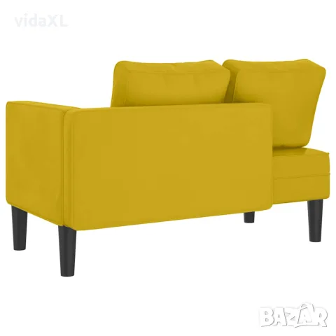 vidaXL Кушетка с възглавници, жълта, кадифе, снимка 5 - Кушетки - 56147442