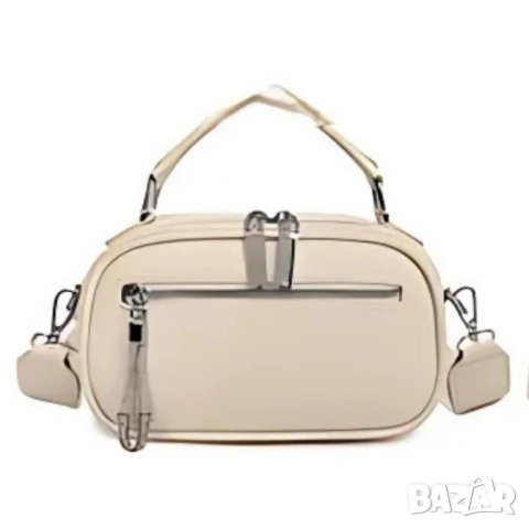 Модерна дамска чанта с ципове в различни цветове