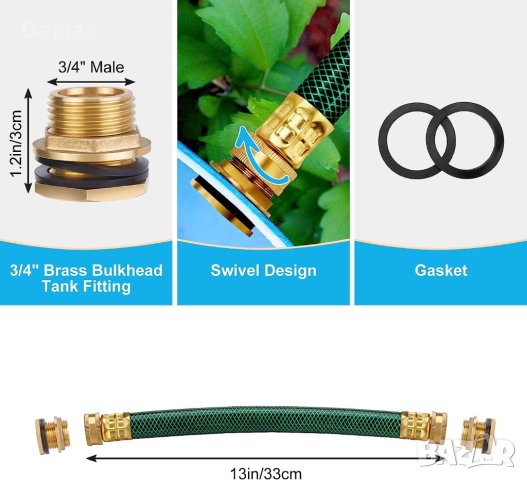 Комплект конектори и кран, месингови водни задници за варели с 2 тръби, снимка 3 - Други - 41573527