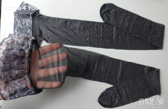 M/L нови черни луксозни силиконови чорапи, снимка 7 - Бельо - 52384178