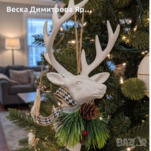 Коледни играчки за елха „Winter White Elegance“ – луксозни висящи декорации , снимка 5 - Декорация за дома - 52057834