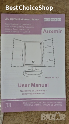 Auxmir LED козметично огледало с осветление – Увеличение 5x/10x, снимка 5 - Други - 53218925