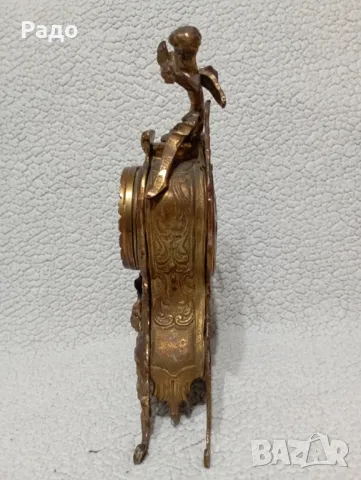 Старинен масивен бронзов часовник, снимка 4 - Антикварни и старинни предмети - 44276561