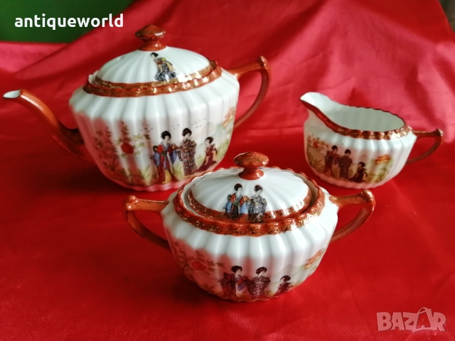 Китайски Костен Порцелан Комплект за Чай ,Маркиран!, снимка 1 - Антикварни и старинни предмети - 36062441