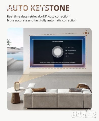 4K 120" видео проектор Panda Linux OS с WIFI BT Youtube Netflix PrimeVideo  и др., снимка 7 - Друга електроника - 42547751