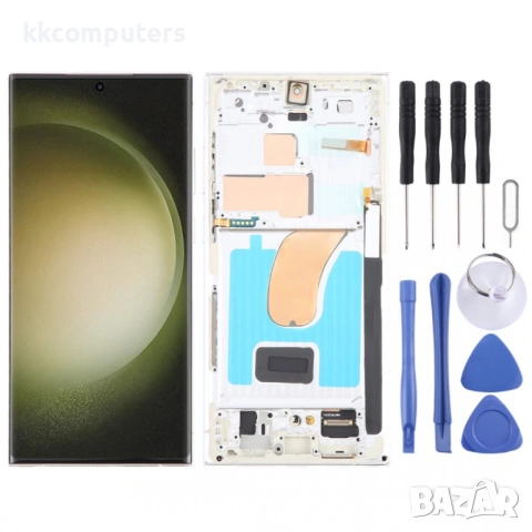 OLED LCD Дисплей и Тъчскрийн с рамка за Samsung Galaxy S23 Ultra 5G SM-S918B, снимка 4 - Резервни части за телефони - 53496439