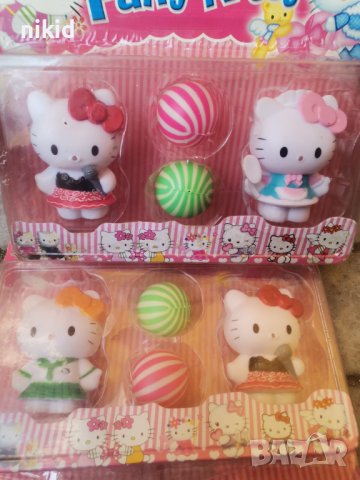 2 бр Коте Кити Hello Kitty и топка пластмасови фигурки играчки за игра и украса торта 