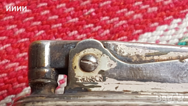 Настолна посребрена запалка RONSON, снимка 3 - Антикварни и старинни предмети - 52104732