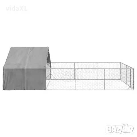 vidaXL Открита кучешка колиба с бягаща пътека 7x3x1,9 m, снимка 4 - За кучета - 56147013