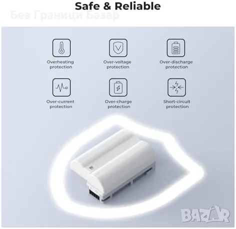 Нова Батерия K&F Concept 2600mAh за Nikon Z8 Z7II Z6II D850 USB-C зареждане, снимка 5 - Чанти, стативи, аксесоари - 47371178