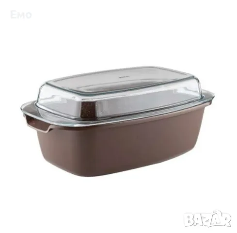 Съд за печене с капак - 32x8cm, 4.8L, шоколад,  лят алуминий, снимка 9 - Съдове за готвене - 48552190