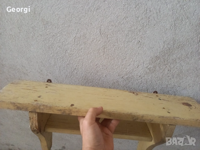 Старинна дървена етажерка размери 60х30х15, снимка 2 - Антикварни и старинни предмети - 51519952