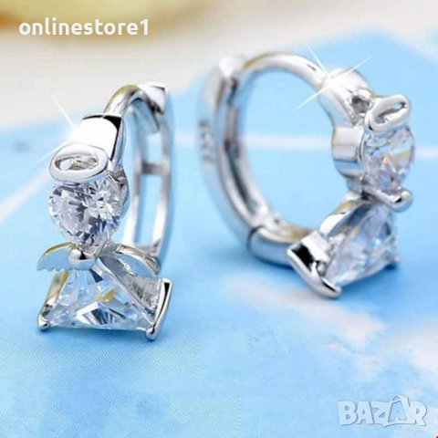 Сребърни обеци - Ангел 925 BX548