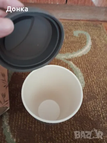 Термо чаша бамбук , снимка 2 - Чаши - 48518967