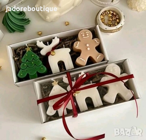 3 броя/ сет Коледни молдове Елха, Джинджифилово човече, Елен, снимка 2 - Форми - 52502188