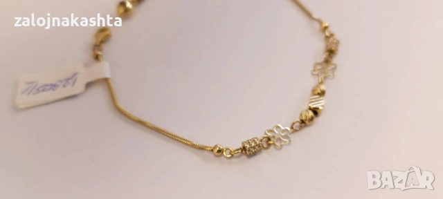 Нова-Златна гривна-3,65гр/14кр, снимка 3 - Гривни - 53370562