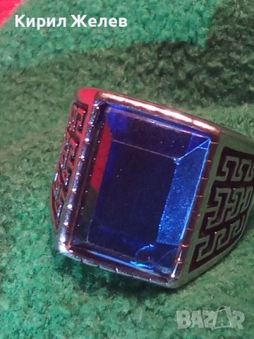 СТИЛЕН СКЪПОЦЕНЕН ДИЗАЙНЕРСКИ АРТ ПРЪСТЕН от БЛАГОРОДНА Нрж СТОМАНА с ФАСЕТИРАН САПФИР-КРИСТАЛ 31383, снимка 16 - Пръстени - 38056263