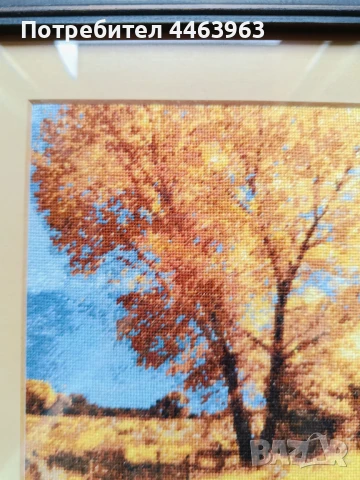 гоблен ,, Слънчева есен",  22/17 см, снимка 11 - Гоблени - 51230477