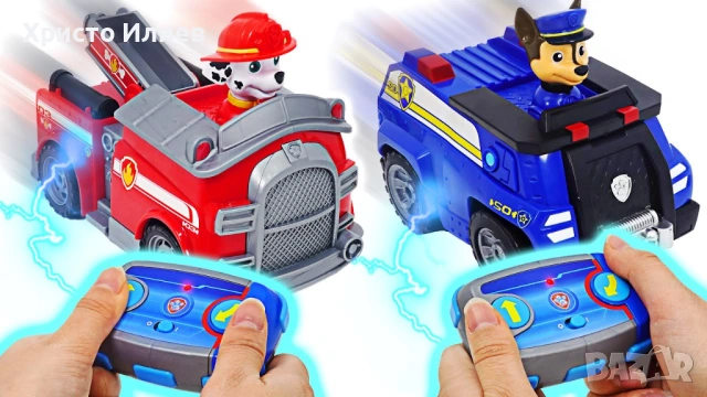 Paw Patrol Пожарникарския камион на Маршал с дистанционно управление, снимка 5 - Коли, камиони, мотори, писти - 53813515